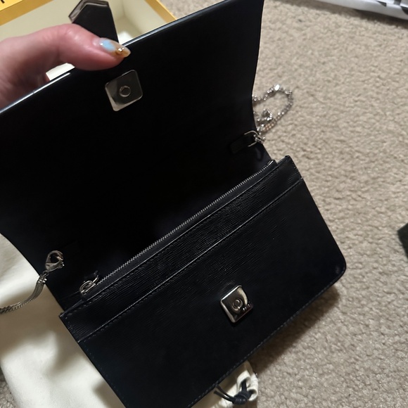 Fendi Karlito Wallet on Chain Studded Saffiano Leather - Picture 6 of 6